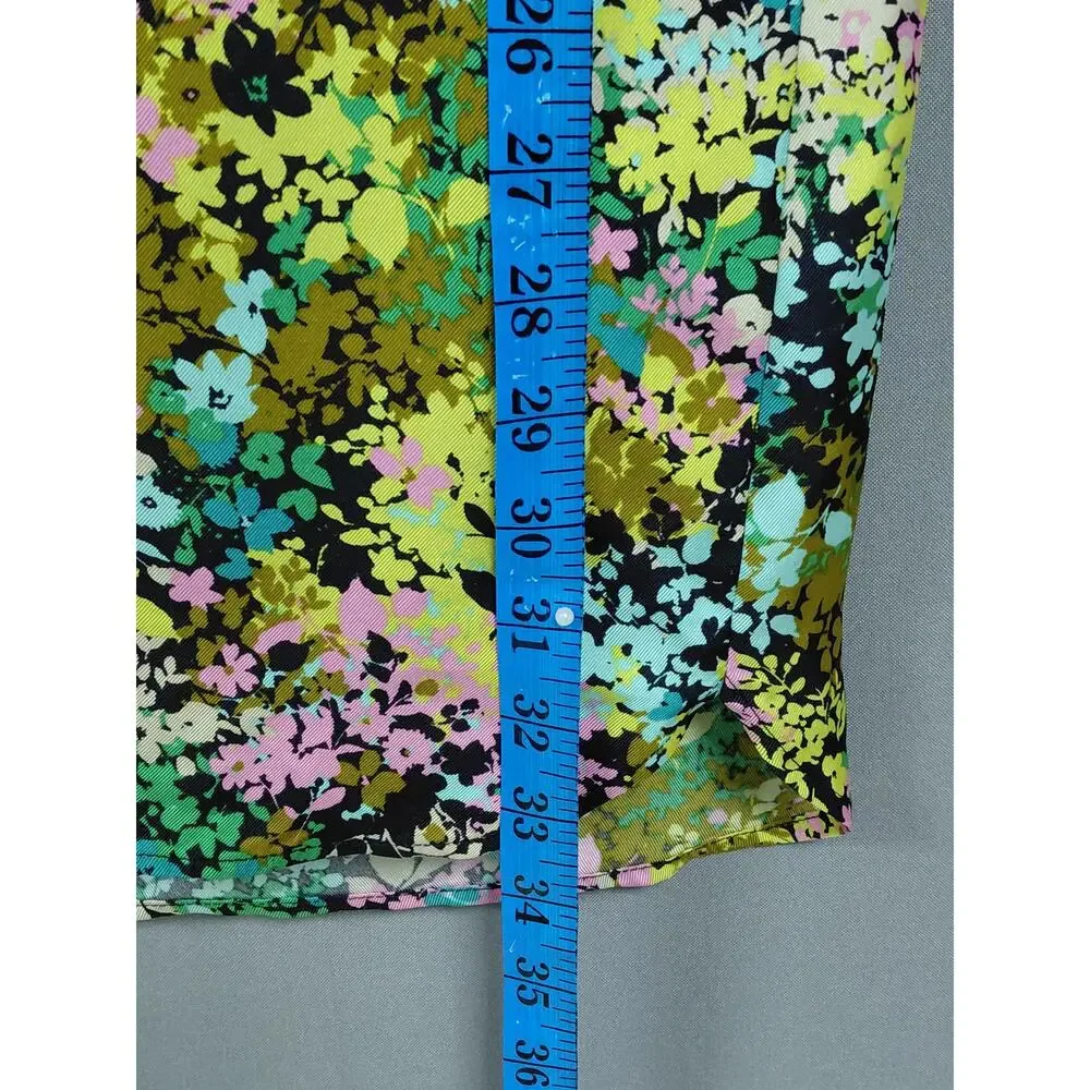 J.CREW Silk Floral Dress Short Sleeve Collared Knee Length Size 0